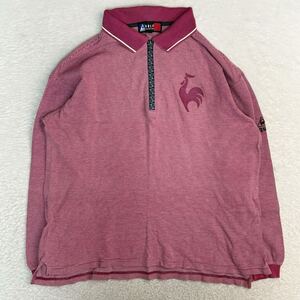 le coq sportif GOLF ルコックスポルティフ ゴルフウェア 長袖ハーフジップポロシャツ トップス 吸水速乾 吸汗 綿100% コットン メンズ M