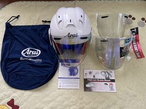 ☆彡中古　Arai SZ-Ram3 59.6cmミラーシールド2枚（ライトスモーク付き）&純正クリアシールドあり　アライSZ-RamⅢ　♪