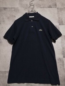 国内正規品　ラコステ　LACOSTE　半袖ポロシャツ　2 ネイビー　鹿の子ポロシャツ　L1212V OSAGARI