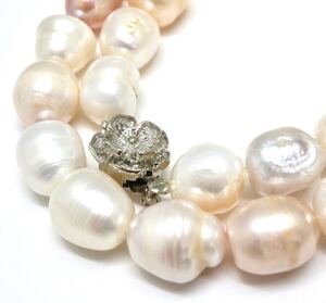 1円〜!!▼本真珠ネックレス▼N 約66.2g 約43cm pearl パール jewelry necklace DC0/DC0 S436