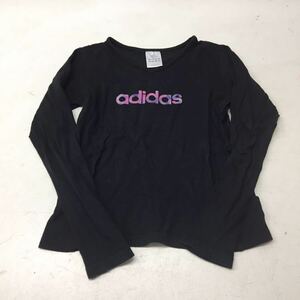 送料無料★adidas アディダス★長袖Tシャツ トップス ロンT★ブラック★女の子 キッズ 子供 140 #40518sj35