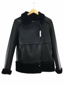 AVIREX◆MOUTON RIDERS JACKET/レザージャケット・ブルゾン/羊革/BLK/6291020//