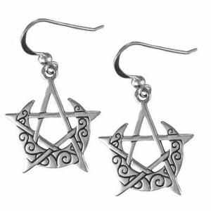 DD: Crescent Moon Pentacle Earrings