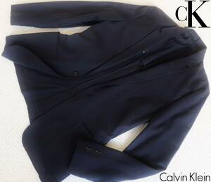 新品★カルバンクライン★ネイビースラブ テーラード ジャケット★ ストレッチ ソフト ブレザー 紺 L ★CALVIN KLEIN☆679