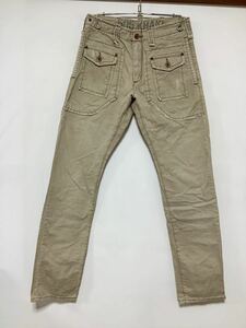 B-1183 EDWIN エドウィン 505KHAKI K5556 カラーパンツ S ベージュ ユーズド加工