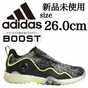 新品未使用 adidas 26.0cm GOLF CODECHAOS BOA 21 アディダス ゴルフ コードカオス ボア スパイクレス ゴルフシューズ ゴルフ ブラック 黒