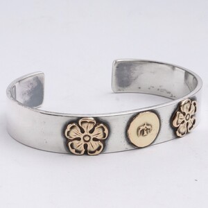 TARO WASHIMI M plain bangle K18 eagle flower metal シルバー ワシミタロウ プレーンバングル イーグルフラワーメタル ブレスレット