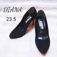 DIANA 黒 スエード レッドソールハイヒール パンプス23.5 ダイアナ