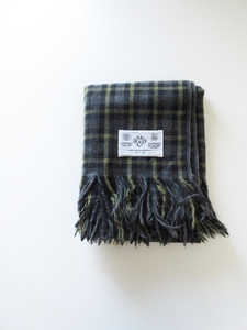 R&D.M.Co- / オールドマンズテーラー WOOL BLANKET BLACK×KHAKI CHECK / ウールブランケット ひざ掛け 肩掛け マフラー