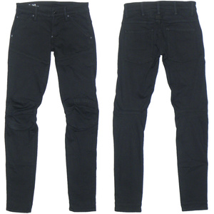 G-STAR RAW 5620 3D SUPER SLIM W27 スーパースリムフィット ストレッチパンツ スキニージーンズ バイカーパンツ 黒/ブラック ジースター