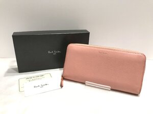 ■【YS-1】 Paul Smith ポールスミス 長財布 ■ ラウンドファスナー 小銭入れ有り ピンク系 縦9.5cm横19.5cm■ 元箱有 【同梱可能商品】■D