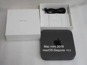 最新macOS Sequoia15.2 Mac mini (2018) 4コア Intel Core i3 3.6GHz/8GB/SSD 128GB 