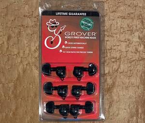 新品Grover 502BC パッケージ入 3+3 Roto-Grip Locking Rotomatics Tuners Black グローバー 3x3 3:3ロッキング ロック ペグ ブラック 18:1