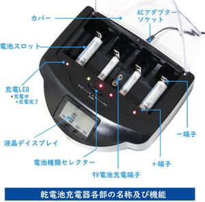 　リフレッシュ機能単1?単4・9V対応充電器