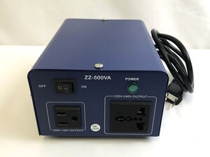 1円スタート 訳有 JARXIOKE 変圧器 アップトランス ダウントランス 500W 240V 230V 220V 100V 110V 120V 同時使用可能 500VA ブルー A10680