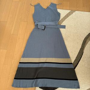 新品　AZUL by moussy ニットワンピース　ノースリーブワンピース ヘムデザインリブワンピース　アズールバイマウジー　マキシ丈ワンピース