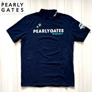 美品 PEARLY GATES モックネックシャツ 6 メンズ LL 半袖 ポロシャツ パーリーゲイツ ゴルフ