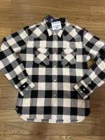 THE FLAT HEAD BLOCK CHECK FLANNEL ウエスタンSHIRTS IVO/BLK 44 XXLサイズ