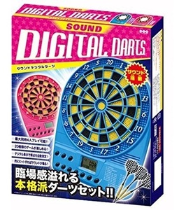 新品未開封◆サウンドデジタルダーツ◆20種内蔵家庭用ダーツセット【ブルー】