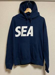 美品 WIND AND SEA ウィンダンシー スウェット パーカー サイズM 紺