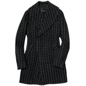 定価16.5万 1piu1uguale3 HOUNDS TOOTH WRAP SHAWL COAT Ⅴ L 1piu 千鳥格子ラップショールコート　akm　wjk ジュンハシモト ブルゾン