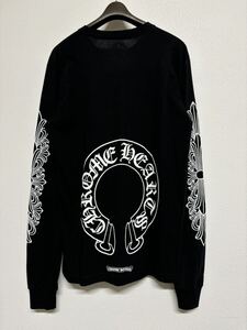 【早い者勝ち】 CHROMEHEARTS クロムハーツ horse shoe ホースシュー 長袖 Tシャツ ロンT 黒 ブラック Lサイズ 新品 レア 希少