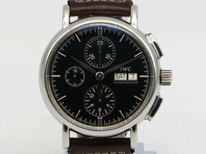 【 インターナショナル・ウォッチ・カンパニー IWC 】 腕時計 IW378303 ポートフィノクロノ SS/革 自動巻 デイデイト 新着 76131-1