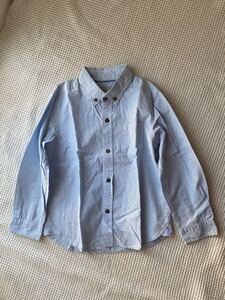 美品ZARA boys ザラボーイズ 長袖シャツ3/4 104㎝ 100㎝ ザラキッズ ボタンダウン チェック ストライプ 水色 ブルー系