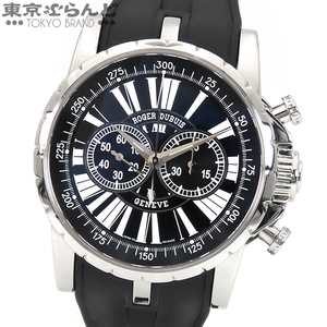 241001013826 ロジェデュブイ ROGERDUBUIS エクスカリバー クロノグラフ EX45.78.9.9.71R ブラック SS ラバー 腕時計 メンズ 自動巻 仕上済