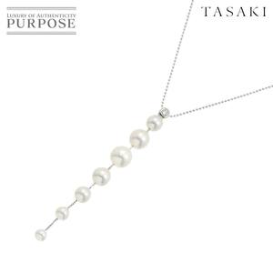 タサキ TASAKI アコヤ真珠 8.1-4.6mm ダイヤ 0.07ct ネックレス 45cm K18 WG ホワイトゴールド 750 田崎真珠 Pearl Necklace 90231009