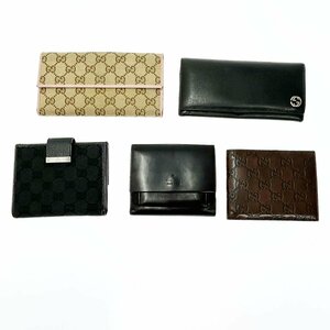 【1円スタート】【まとめ売り】GUCCI グッチ GGキャンバス レザー インターロッキング Wホック 他 財布 ジャンク品含む 5点セット 320002