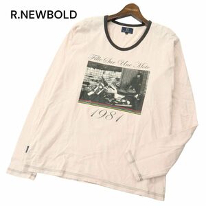 R.NEWBOLD ポールスミス 通年 バイク ガール フォト プリント★ 長袖 カットソー ロンTシャツ Sz.XL　メンズ 大きいサイズ　A4T00479_1#F