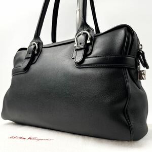 美品/入手困難● フェラガモ Salvatore Ferragamo メンズ ビジネスバッグ トート ハンド ガンチーニ 肩掛け レザー 本革 ブラック 黒 鞄