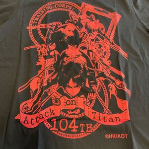 未使用品 進撃の巨人 Mサイズ アルミン ミカサ エレンＴシャツ Attack on Titan Armin Mikasa Eren 黒 赤 T-shirt japan comics anime game