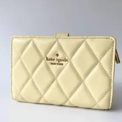 ♠︎新品♠︎ kate spade 金運アップ イエロー 二つ折り財布 キルティング