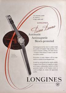 稀少・時計広告！1956年ロンジン 時計広告/Longines Primadonna Watch/レディース/O