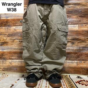 Wrangler ラングラー ダブルニー カーゴパンツ ペインターパンツ ワークパンツ 古着 w38 ベージュ カーキ メンズ ワークパンツ 極太