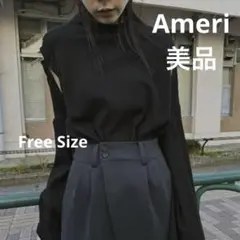 美品★完売★アメリ★2WAY REMOVABLE SLEEVE RIB TOP★