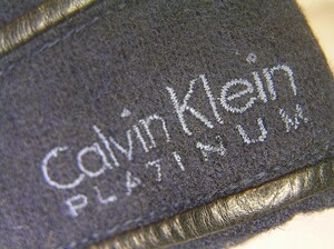 クリーニング済み 手袋♪ Calvin Klein　カルバンクライン ♪ストレッチジャージ+本革 ネービーNavy系 メンズ M-size 4367■郵便送料220円