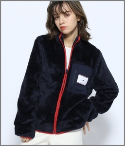 流行りのボア素材　HARPERテディジャケット　ネイビー　XSサイズ　TOMMY HILFIGER #ngTOMMY