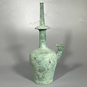 時代　銅製　水瓶　花瓶　水注　高麗　李朝　青銅器　唐物　中国古美術　サイズ：35.8cm
