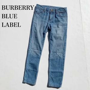 BURBERRY BLUELABBL バーバリー ブルーレーベル デニム シーパン サイズ34 S相当 レディース ライトブルー ブルー ローライズ