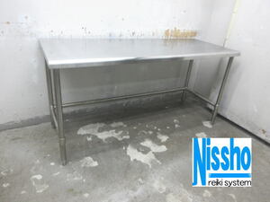 ■中古　ステンレス作業台・三方枠・1555×600×780(mm)・厨房専門店!! (6b3184)