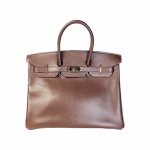 HERMES エルメス バーキン エプソン ハンドバッグ ブラウン B-1566