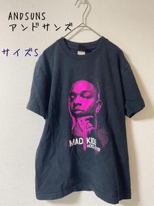 ANDSUNS アンドサンズ　MAD KIDS HOOD CITY Tシャツ　S