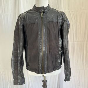 【1円スタート】【ヴィンテージ】■ARMANI JEANS 　アルマーニジーンズ ■ 30ANNIVERSARIO　レザー　ライダース　 ジャケット　ブラック　