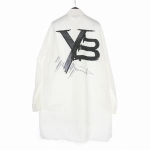 ワイスリー Y-3 ヨウジヤマモト YOHJI SHRT ART1 15周年 バックプリント ロングシャツ 長袖 M ホワイト 白 CY6855 メンズ