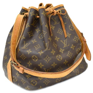 1円 ◆定価15万 良品 LOUIS VUITTON ルイヴィトン ショルダーバッグ プチノエ M42226 モノグラム ブラウン◆E.Cmmr.tI-27