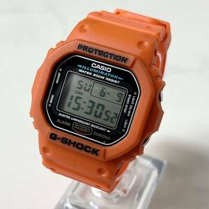【実働】 CASIO G-SHOCK DW-5600E カシオ Gショック デジタル 5600 シリーズ メンズ 腕時計 ウォッチ 新品 社外ベゼル オレンジ 稼働品