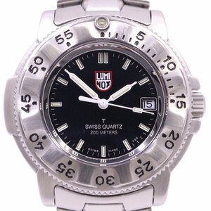 LUMINOX ルミノックス ネイビーシールズ STEEL クォーツ メンズ 腕時計 黒文字盤 純正SSベルト Ref.3202【いおき質店】